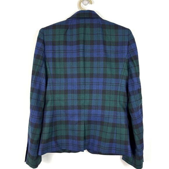 J. Crew Factory black watch plaid blazer 0 Wool blend 22235 academia preppy - Picture 2 of 10